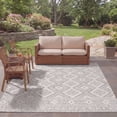 thumbnail image 3 of SAFAVIEH Courtyard Wyatt Geometric Indoor/Outdoor Area Rug, Light Grey/Dark Grey, 9' x 12', 3 of 12