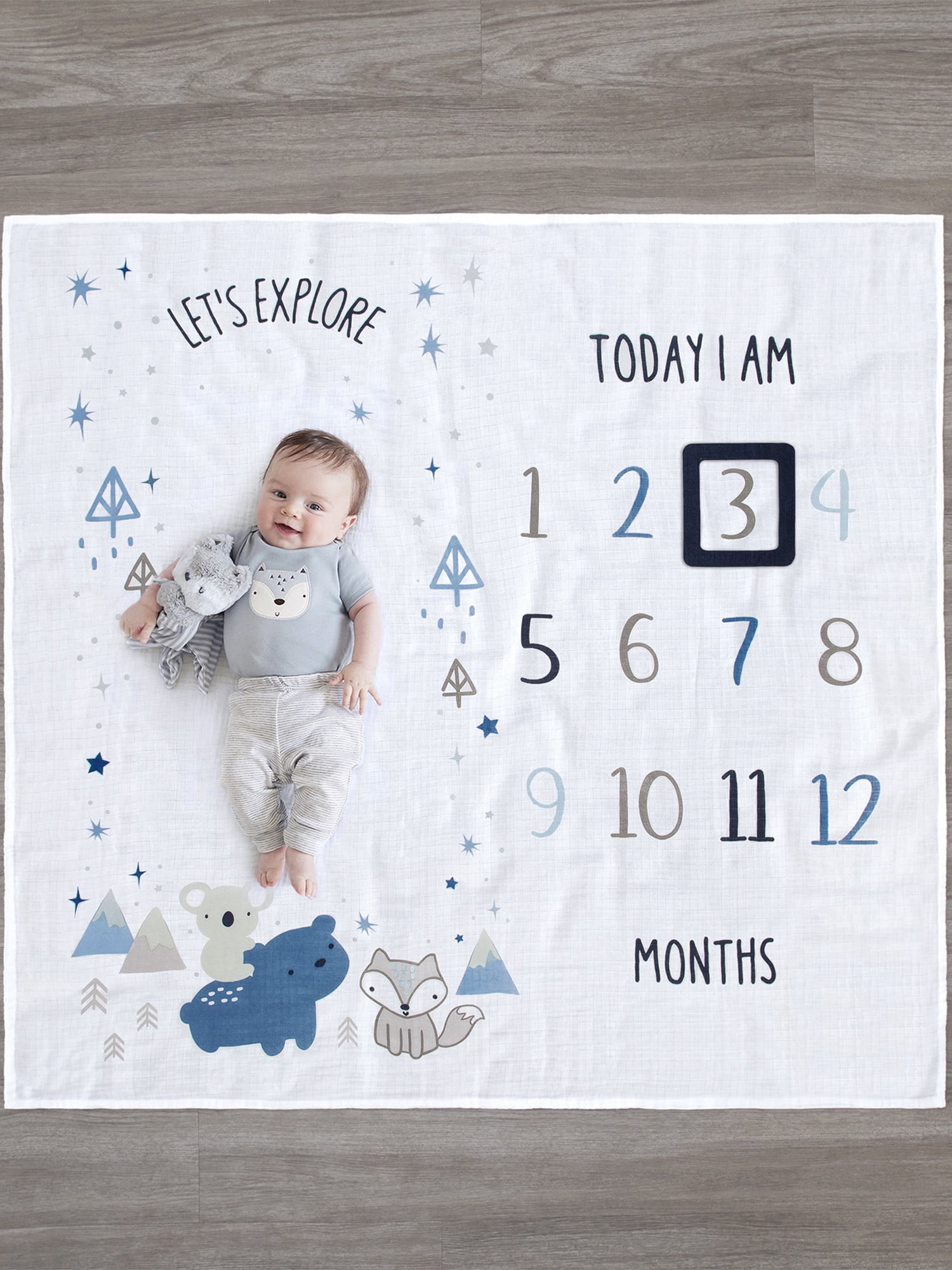 Gerber Baby Boy Milestone Blanket & Frame Set, 2Piece