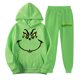 thumbnail image 1 of Sudadera deportiva Grinch, chándal unisex de dos piezas para mujer, sudadera con capucha y pantalón de chándal de manga larga, color verde (XL), 1 of 3
