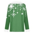 thumbnail image 5 of Qwertyu Merry Christmas Tops for Women Faux Fur Trim V Neck Blouse Graphic Xmas Long Sleeve Fashion Winter Clothing Green S, 5 of 6