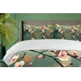 thumbnail image 4 of Ambesonne Japanese Duvet Cover Set, Pink Cherry Sakuras, King, Forest Green Pale Pink, 4 of 6