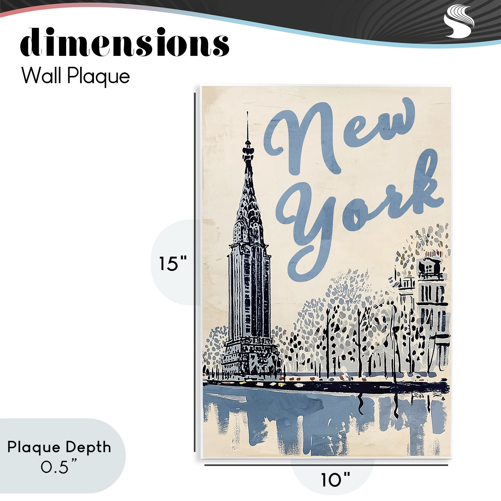 Stupell Industries Blue & Beige New York Travel Wall Plaque Art, design by Annabelle Hall