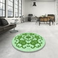 thumbnail image 4 of Ahgly Company Machine Washable Indoor Square Transitional Green Area Rugs, 4' Square, 4 of 7