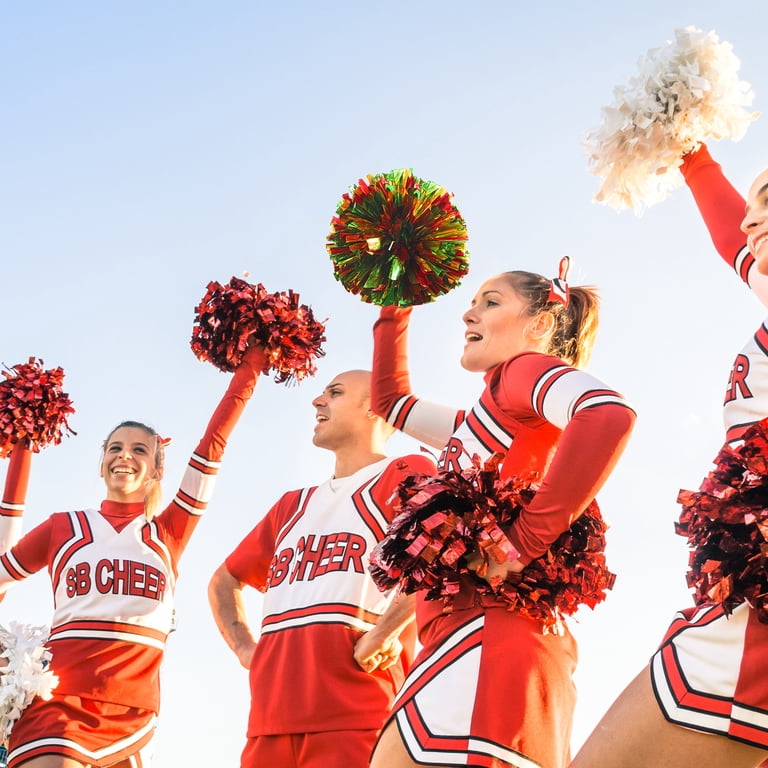 Hanaive 3 Pcs Cheerleading Pom Poms And Large Cheerleader Hair Bow ...