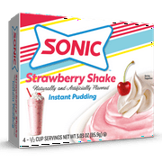 Sonic Strawberry Shake Instant Pudding Mix, 4 Servings, 3.03 oz Cardboard Box