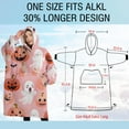 thumbnail image 4 of Oversized Wearable Blanket Hoodie,Cute Ghost Pumpkin Halloween Pattern Sherpa Blanket Hoodie with Super Pockets,Super Warm Fuzzy Pullover for Women & Men, 4 of 6