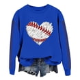 thumbnail image 1 of Chandail en Molleton Uni Femme Printemps Imprimé Baseball Col Rond Ample Décontracté Chandail à Capuchon - Hontri, 1 of 4