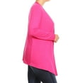 thumbnail image 2 of Women's Plus Size Casual Draped Open Front Long Sleeves Solid Cardigan, 2 of 5