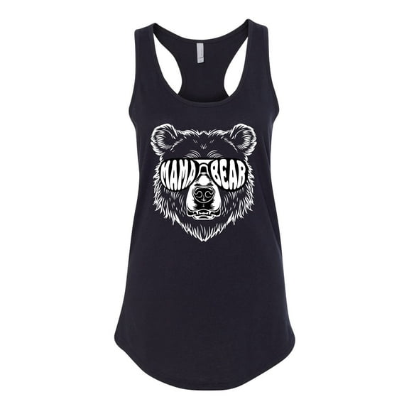 Wild Bobby Mama Bear Face Glasses Women Racerback Tank Top