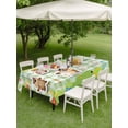 thumbnail image 4 of Outdoor Tablecloth with Umbrella Hole for Patio/Picnic/Party/Camping, Groundhog Day Waterproof Table Cloth Rectangle Table Cover Washable, Colorful Ribbon Green Plaid Spring (60"x 102"), 4 of 8