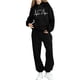 thumbnail image 5 of Conjunto de sudadera con capucha de manga larga para niños con estampado en forma de corazón y pantalones deportivos con lazo en las piernas, conjunto deportivo informal de dos piezas para niños, poli, 5 of 5