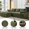 thumbnail image 5 of 99" Sectional Cloud Couch with 53" Chaise Lounge, Boneless L Shape Sofa with Deep Seat and 400LBS/Seat, Minimalist Modular Sleeper Couches for Living Room Apartment, Army Green, 5 of 8