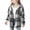 Dark Gray, variant on Girls Flannel Plaid Jacket Fuzzy Sherpe Lined Hoodie Coat Lightweight Button Down Zipper Shackets Kids Cozy Outwear