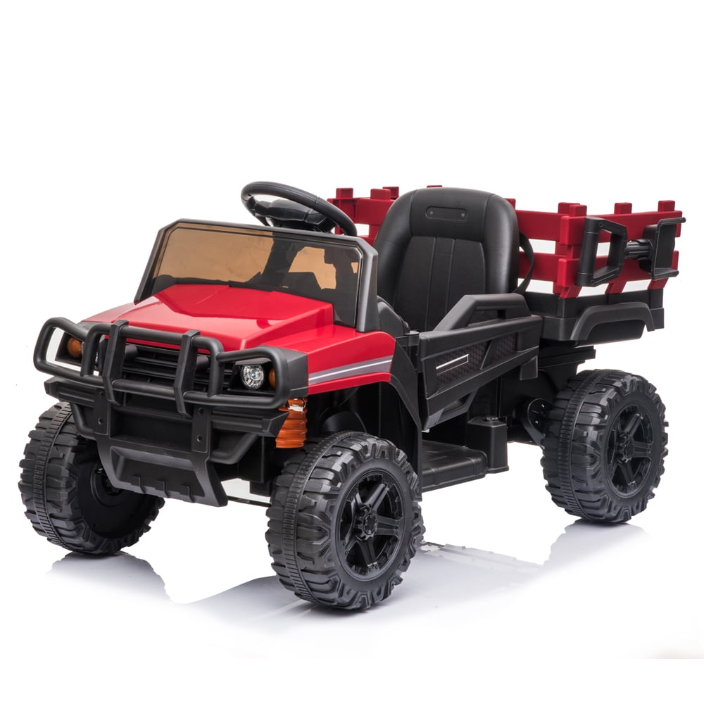 Kepooman 12V Electric Ride On Truck Car, Off-Road Vehicle with 2.4GHZ Remote Control,Red