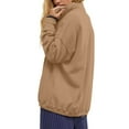 thumbnail image 3 of VISALY Pullover Sweatshirt for Womens Oversized Sweatshirt Casual Button Up Mock Neck Pullover Tops Long Sleeve Shirts Fashion Outfits Clothes Lightweight Sweatshirt Khaki Xl, 3 of 9