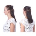 thumbnail image 2 of OneDor 24" Straight Wrap Around Ponytail Extension for Women. Premium Synthetic Fiber 120g-130g (4#-Dark Brown), 2 of 4