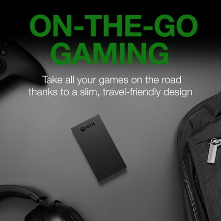Seagate - Game Drive for Xbox 1TB External USB 3.2 Gen 1 Portable SSD with Green LED Bar