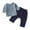 Dark Blue, variant on WUXIAN Child Baby Boy Girl Solid Color Pullover Long Sleeve Linen Sweatshirt T-Shirt Tee Tshirts Ankle Length Pants Crewneck Tops Shorts Outfits Sets Clothes Trendy Streetwear