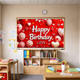 thumbnail image 7 of Red Love Themed Happy Birthday Banner with Heart Balloons and Decorations Background Backdrop Party Supplies Photography Props Birthday Decoration Birthday Party Decorations, 7 of 7