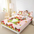 thumbnail image 4 of Manfei Cute Cartoon Frog Queen Sheet Sets,Rustic Fungus Mushroom Flat Sheet,Brown Maples Red Berry Queen Fitted Sheet For Kids,Ultra Soft Home Decor,4pcs, 4 of 7