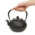 thumbnail image 6 of Cast Iron Tea Kettle for Stovetop - Japanese Tea Set with Warmer, Trivet, Infuser and 4 Teacups, Hobnail Design (40 oz, Black, 6 Pieces), 6 of 10