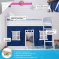 thumbnail image 2 of Max & Lily Loft Bed, Low Solid Wood Twin Loft Bunk Beds for Kids with Ladder and Curtain, 2 of 11