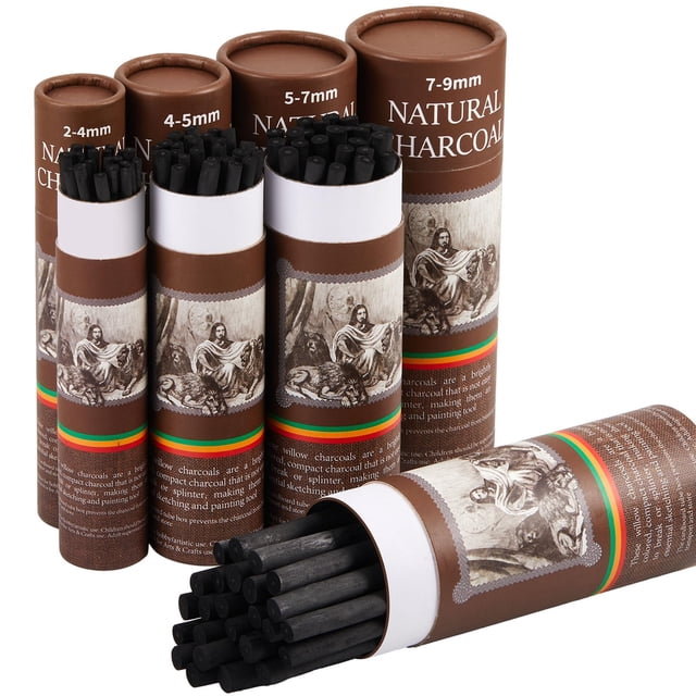 Barras de carbón de sauce para dibujar, 200 unidades, de Gueevin