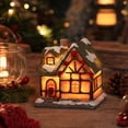 thumbnail image 5 of Light‑Up Resin Christmas Village House Figurine, LED Illuminated Winter Cottage Statue For Christmas Tabletop Home Decor, 5 of 7
