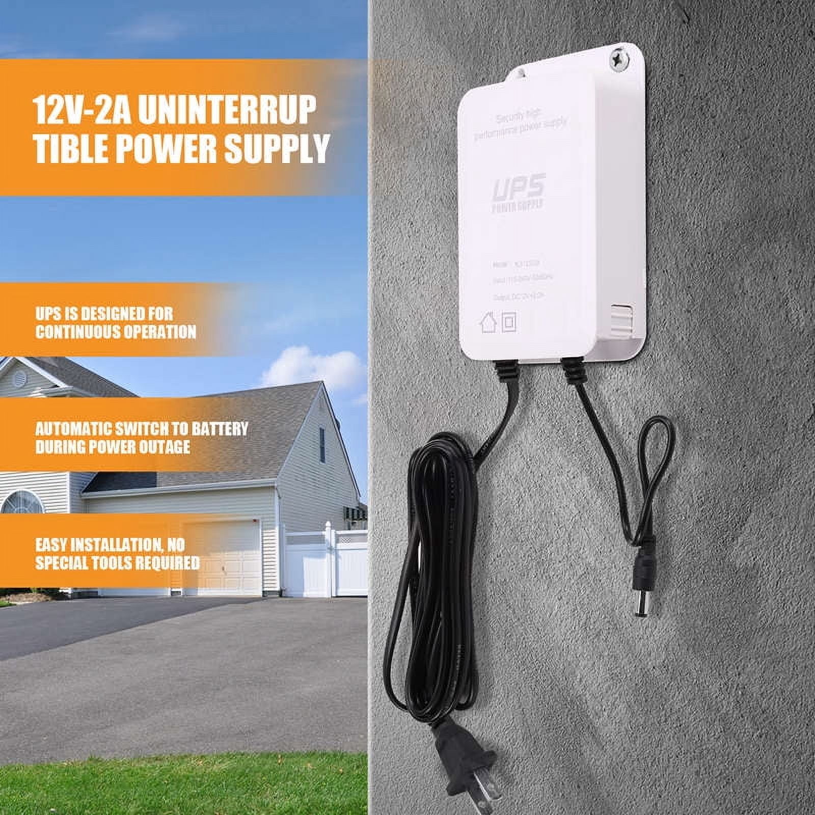 12V-2A Uninterruptible Power Supply UPS Battery Backup Interface, Security Camera UPS Battery Backup Protector US Plug