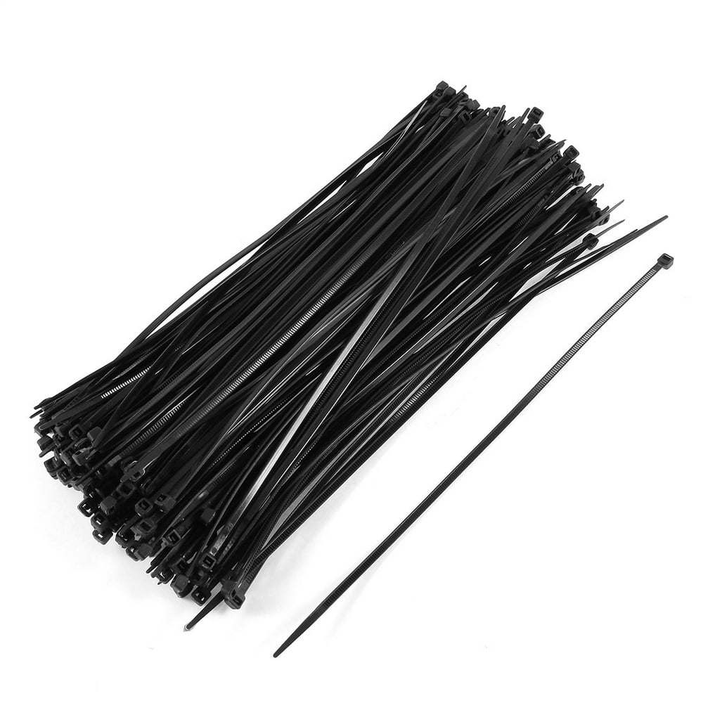 175 Pcs 4mmx250mm Plastic Power Cable Wire Cord Zip Ties Straps Black