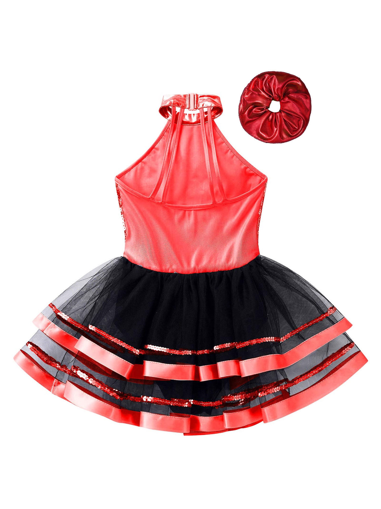 Ranrann Robe Patinage Artistique Fille - Justaucorps Gymnastique Danse Avec Strass 5-16 Ans