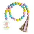 thumbnail image 3 of Naierhg Easter Wood Bead Garland with Tassel Bunny Tags Boho Decor Farmhouse Rustic Garland Hanging Decoration E, 3 of 8