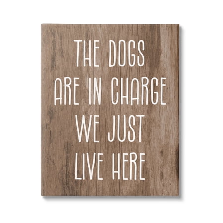 Stupell Industries Dogs In Charge Pet Phrase Inspirational Painting Gallery Wrapped Canvas Art Print Wall Art, 24 x 30