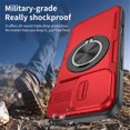 thumbnail image 7 of Case for iPhone 16 Plus with Rotating Metal Stand, MagSafe Magnetic Wireless Charging,Sliding camera casing,Shockproof Dropproof Tough Rugged Protective Case Cover,Red,For iPhone 16 Plus, 7 of 7