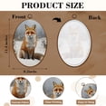 thumbnail image 3 of Canvas Wall Art Retro Vintage Snowy Forest Wildlife Fox Rustic Winter Farmhouse Cabin Oval Framed Canvas Prints Hunting Theme Wall Hanging Decor for Cabin Lodge 8.6"x11.4", 3 of 7
