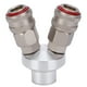 thumbnail image 3 of Conector de 2 vías, componente neumático cromado, Acoplador rápido de rosca de acero al carbono G1/4in, 3 of 13