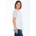 thumbnail image 3 of Jessica London Women's Plus Size Lace Trim V-Neck Top, 3 of 5