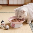 thumbnail image 2 of Pink Bow Ceramic Bowl with Cute Bowtie for Food Water， Dish Pets Feeding Bowls Suitable for Small Cat Dogs Pink, 2 of 6