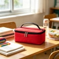 thumbnail image 4 of Insulated Casserole Carrier, 9.84X6.29X3.14" Leakproof Lunch Bag, Portable Thermal Cooler Tote, Reusable Food Storage Pouch, Waterproof Lunch Carrier, Double Zipper Food Tote for Work Picnic, 4 of 7