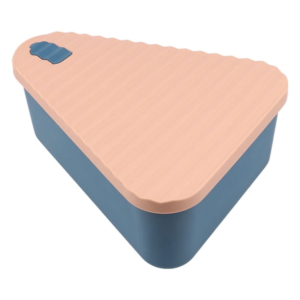 Caja de almacenamiento de pizza de silicona de grado alimenticio, accesorio reutilizable y resistente a la temperatura L Rosa Azul