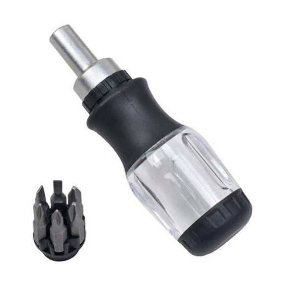 XD14020 6 in 1 Stubby Ratcheting MultiBit Screwdriver - pack of 6