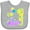 AC-Heather Grey, variant on Inktastic Happy Dinosaur First Birthday-purple Boys or Girls Baby Bib