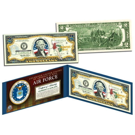 UPC: 0749002300717 | US AIR FORCE WWII Vintage Genuine Legal Tender Colorized U.S. $2 Bill