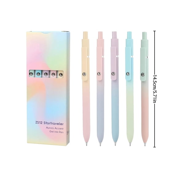 Gel Pens, 5PCS 0.7mm Quick Dry Black Ink Pens Fine Point Smooth Writing Pens