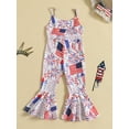 thumbnail image 2 of 4th of July Toddler Baby Girls Bell Bottom Jumpsuit Overalls Suspender Flared Pants Romper Independence Day Clothes, 2 of 9