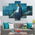 thumbnail image 2 of TISHIRON 5PCS Framed Jesus Canvas Wall Art Set,60"x40" Jesus in Garden Canvas Prints for Living Room, Bedroom, Office Home Wall Decor, 2 of 7