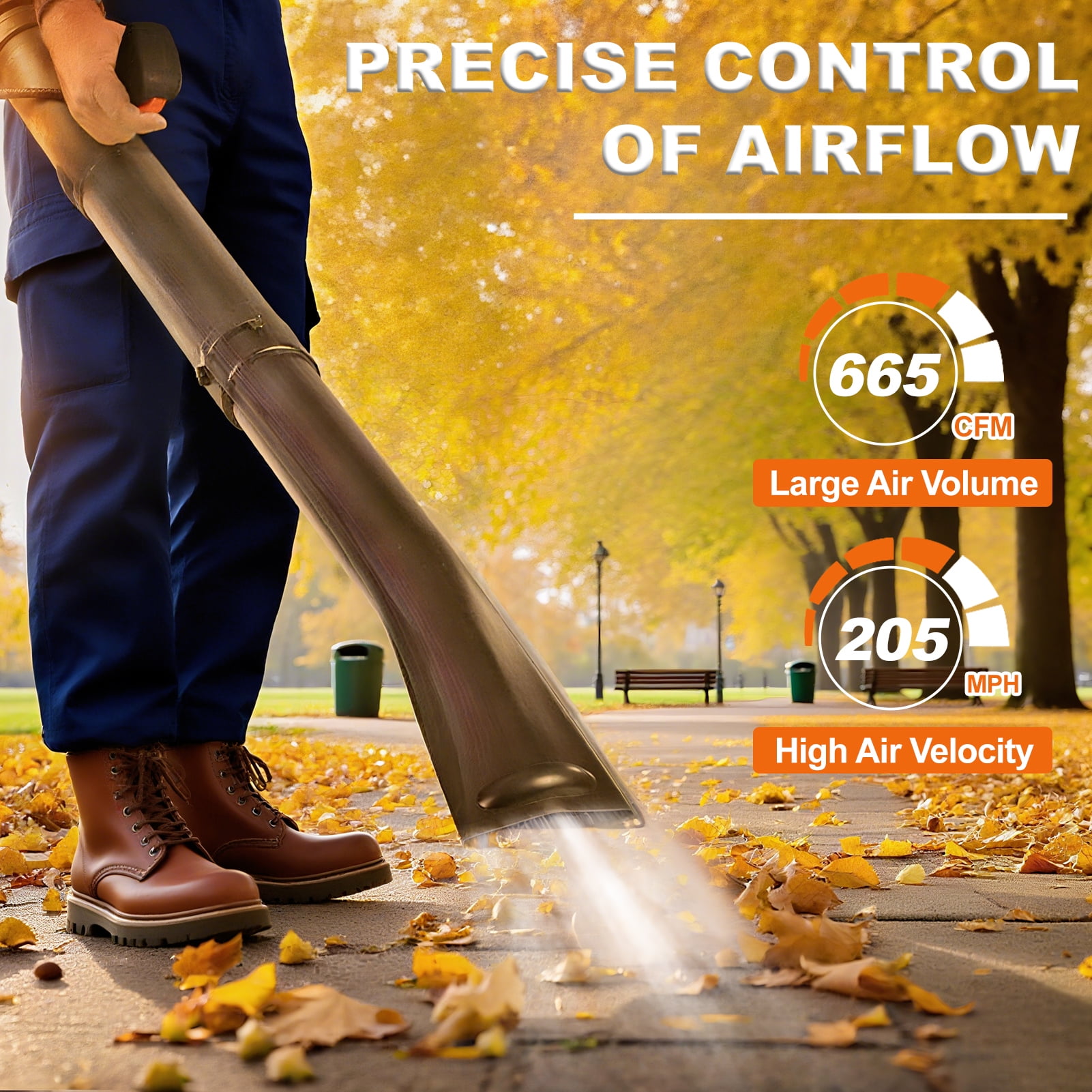 Professional Backpack Leaf Blower, 665CFM 63cc 2-Cycle Gas Powered, Multi-Purpose for Lawn, Yard Debris, and Light Snow - High Velocity Blower