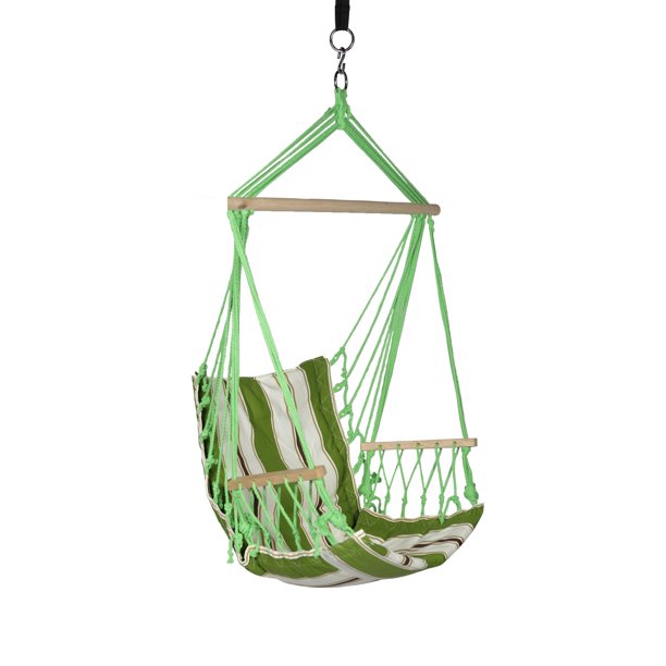 Blue Sky Outdoor Hanging Hammock Chair with Armrests and Straps
