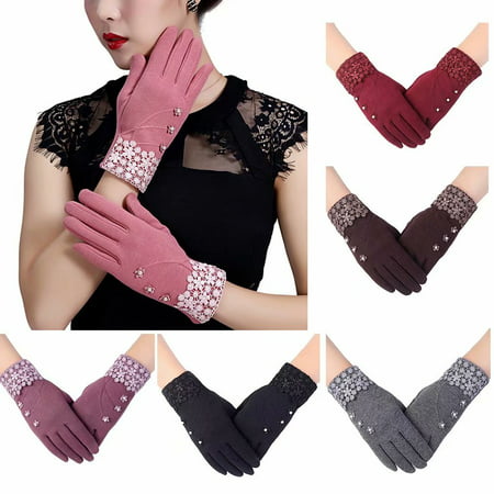 Akoyovwerve Women's Winter Windproof Warm Touch Screen Gloves Thick Warm Fleece Lined Smart Texting Gloves for Outdoor (Best Smart Touch Gloves)