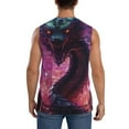 thumbnail image 4 of Pofeuu Neon Futuristic Dragon Print Men's Muscle T-Shirt, Sleeveless, Muscle Tank, Classic Muscle Tee Top For Men Casual Sleeveless Muscle T-Shirt Trendy Clothes-Small, 4 of 7